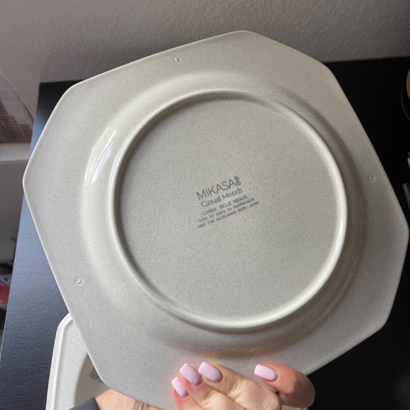 MIKASA Belle Meade Casual Moods Rim Soup Bowl (2 pcs) & Dinner Plate (1pcs) - Picture 6 of 9